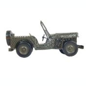 Old Modern Handicrafts Handmade Tin 1945 Willys CJ-2A Overland Open Frame Jeep Model