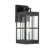 ELE Light & Decor Amara Black Outdoor Hardwired Wall Lantern Sconce with No Bulbs Included