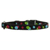 Mirage Pet Products Lollipops Nylon Ribbon 3/8" Wide Dog Collar, Black Small