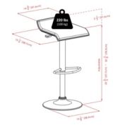 Winsome Wood Single Airlift Swivel Stool with Black Faux Leather Seat