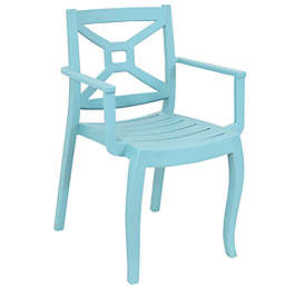 Sunnydaze Tristana Plastic Outdoor Patio Arm Chair - Blue