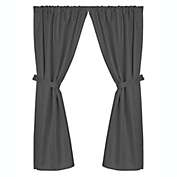 Carnation Home Fashions "Grace" Jacquard Bathroom Window Curtain - 56" x 34" -  Black