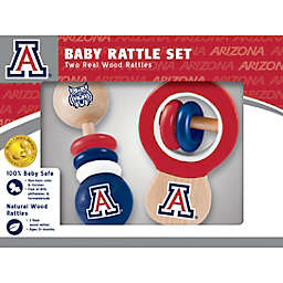 BabyFanatic Wood Rattle 2 Pack - NCAA Arizona Wildcats - Officially Licensed Baby Toy Set