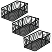 mDesign Metal Wire Food Organizer Storage Bin, 3 Pack