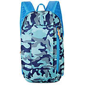 Lightweight Camo Print Travel, Sport Backpack -  Sky Blue