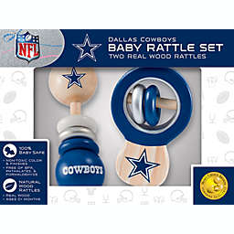 BabyFanatic Wood Rattle 2 Pack - NFL Dallas Cowboys - Officially Licensed Baby Toy Set