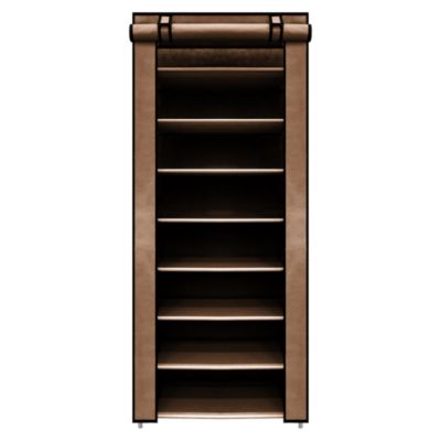 Lexi Home Large Brown 30 Pair Shoe Rack with Cover
