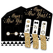 Big Dot of Happiness New Year&#39;s Eve - Gold - New Years Eve Party Game Pickle Cards - Pull Tabs 3-in-a-Row - Set of 12
