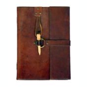 Azuregreen Leather blank book w/ Peg Closure