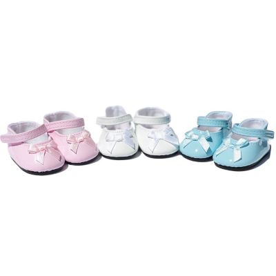 MBD 3 Pairs of Pastel Bow Doll Shoes For 18 Inch Fashion Girl Dolls