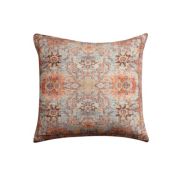 Saltoro Sherpi Gib 18 x 18 Handcrafted Square Cotton Accent Throw Pillow, Ornate Vintage Floral Pattern, Multicolor,