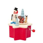 Alexander Taron 3.25" Red, White, and Blue Snowman Handcrank Decorative Music Box.