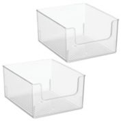 mDesign Plastic Bathroom Storage Organizer Basket Bin - Clear