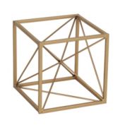 Cheungs Home Decorative Small decorative golden cube with abstract center design