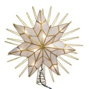 Natural Capiz 7 Point Star Lit Christmas Tree Topper Decoration 14 Inch UL3065