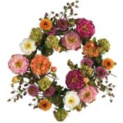 Nearly Natural Pink Peony Spring Floral Wreath, 24-Inch