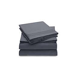 Archstone Collections Double Brushed Microfiber Sheet Set, Queen Size, Gray Color