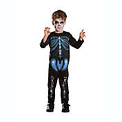 Northlight Black and Blue Skeleton One Piece Boy Child Halloween Costume - Small