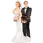 Juvale Wedding Cake Topper - Bride Tied up Groom Figurines - Fun Wedding Couple Figures Decorations Gifts -2.6 x 4.6 x 2.3 inches