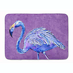 Caroline's Treasures Flamingo on Purple Machine Washable Memory Foam Mat 27 x 19