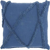 HomeRoots Home Decor. Boho Chic Blue Textured Lines Throw Pillow.