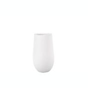 Urban Trends Collection Ceramic Round Vase with Uneven Lip and Dimpled Pattern Design Body SM Matte Finish White