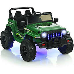 Costway 12V Kids Ride-on Jeep Car with 2.4 G Remote Control-Green