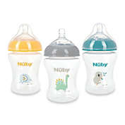 Nuby Infant Baby Bottles with Slow Flow Nipple, 3 Pack, 8oz, Boy