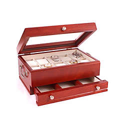 The Captain   Ten Watch Glass top storage Chest with a Jeweler's Drawer