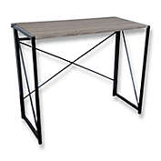 ITY International - Folding Writing Desk, 35.4" x 17.7"x29.1", Black and Taupe Grey