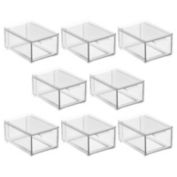 mDesign Plastic Stackable Bathroom Vanity Storage Organizer with Drawer