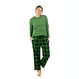 Leveret Womens Two Piece Poly Top Flannel Pants Plaid