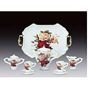 MINIATURE Porcelain Children&#39;s Tea Set With Rose Flower Pattern