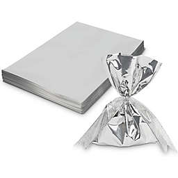 Bright Creations Metallic Silver Gift Bags for Party Favors (6 x 8 Inches, 100 Pack)