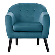 Lexicon Solid Wood and Plywood Frame Accent Chair -  Blue