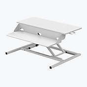 Luxor Two-Tier Pneumatic Standing Desk Converter - White