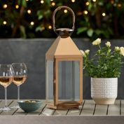 GDFStudio Sabina 16" Modern Outdoor Stainless Steel Lantern