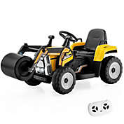 Slickblue 12V Kids Ride on Road Roller with 2.4G Remote Control-Yellow