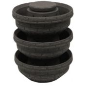 Good Ideas English Stacking Vertical Garden Composting Planter with Drain Holes - Dark Granite