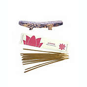Global Crafts Carved Soapstone Incense Holder with Stick Incense
