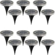 Sunnydaze Outdoor LED Solar-Powered Garden Pathway Ground Lights - 2 Sets of 6