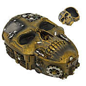 Steampunk Skull Jewelery Keepsake Trinket Box Metal Gears Nuts Bolts Mechanical