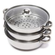 Infinity Merch 3 Tier Stainless Steel Steamer Pot Silver