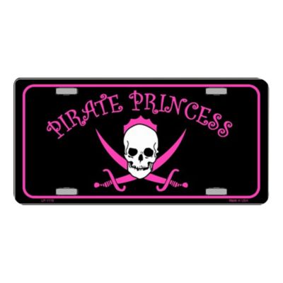 Smart Blonde Pirate Princess Novelty Vanity Metal License Plate Tag Sign