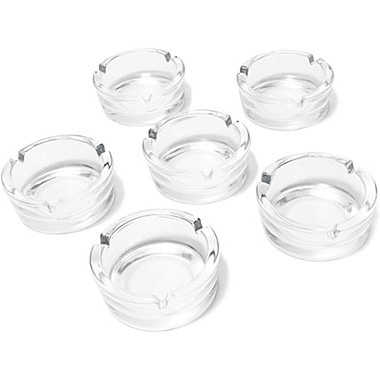 Juvale Glass Ash Trays for Cigarettes (6 Pack) 4 x 1.5 Inches, Clear. View a larger version of this product image.