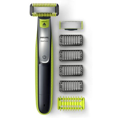 Philips - Cordless Electric Face and Body Trimmer, Rechargeable Battery, Green