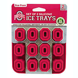 MasterPieces Game Day Set - FanPans NCAA Ohio State Buckeyes - Silicone Ice Cube Trays Two Pack - Dishwasher Safe