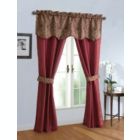 Alternate image 0 for Kate Aurora Complete 5 Piece Sheer Window in a Bag Curtain & Valance Set - 52 in. W x 84 in. L, Burgundy/Brick