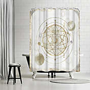 Americanflat 71" x 74" Shower Curtain, Golden Galaxy Ii by PI Creative Art