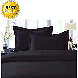 Infinity Merch King Size 4 pc Sheet Set 1500 Thread Count with Deep Pocket in Black